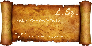Lenkh Szofrónia névjegykártya
